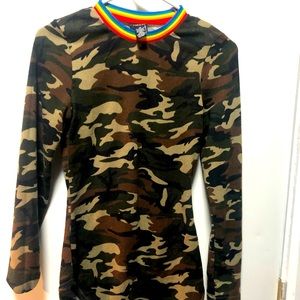 Military color wool dress